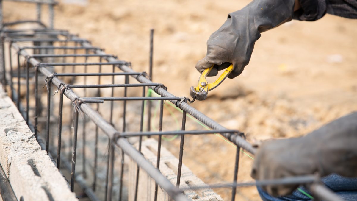 steel bar on site of construction